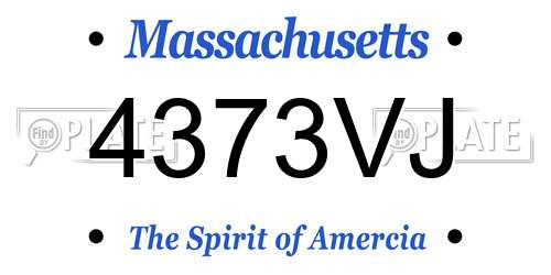 4373VJ Massachusetts License Plate