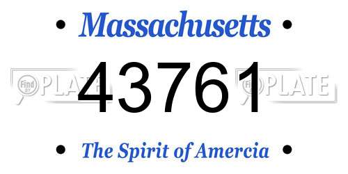 43761 Massachusetts License Plate