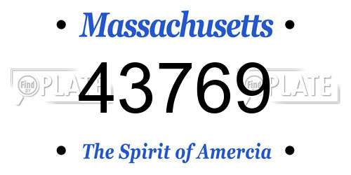 43769 Massachusetts License Plate