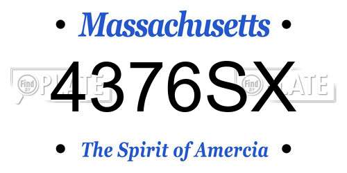 4376SX Massachusetts License Plate