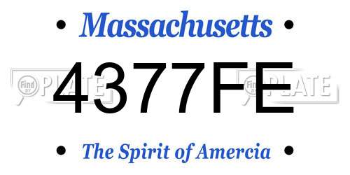 4377FE Massachusetts License Plate