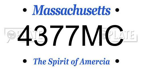 4377MC Massachusetts License Plate