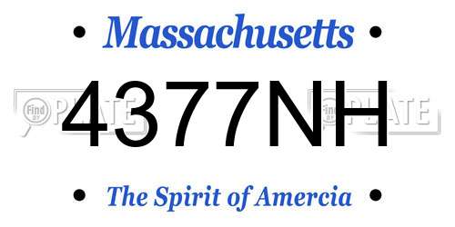 4377NH Massachusetts License Plate