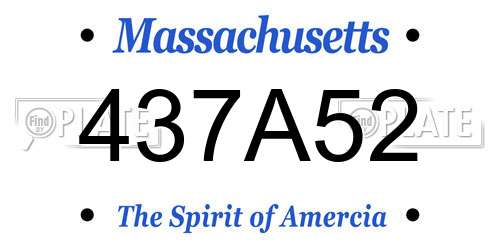 437A52 Massachusetts License Plate