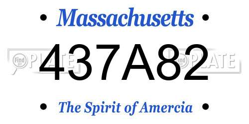 437A82 Massachusetts License Plate
