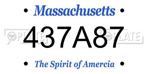 437A87 Massachusetts License Plate