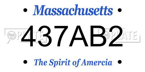 437AB2 Massachusetts License Plate