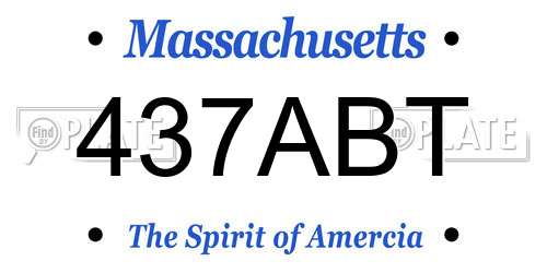 437ABT Massachusetts License Plate