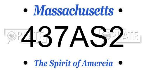 437AS2 Massachusetts License Plate