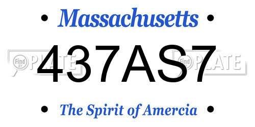 437AS7 Massachusetts License Plate