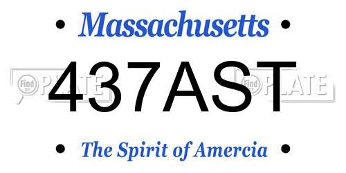 437AST Massachusetts License Plate