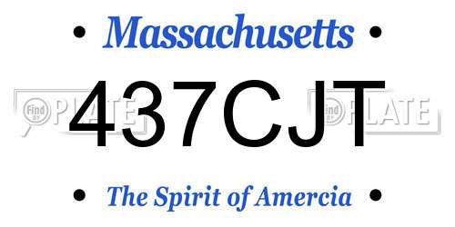 437CJT Massachusetts License Plate