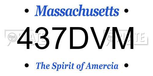 437DVM Massachusetts License Plate