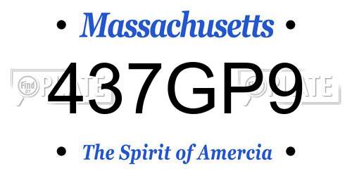 437GP9 Massachusetts License Plate