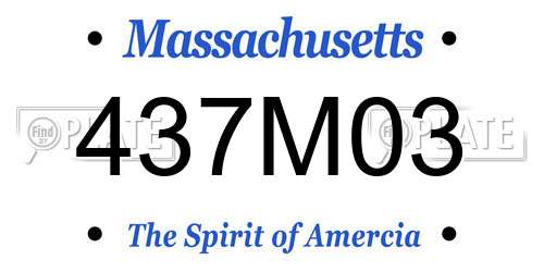 437M03 Massachusetts License Plate