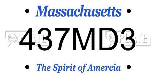 437MD3 Massachusetts License Plate