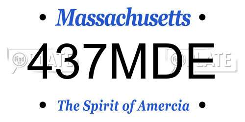 437MDE Massachusetts License Plate