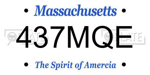 437MQE Massachusetts License Plate