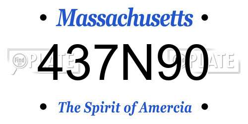 437N90 Massachusetts License Plate