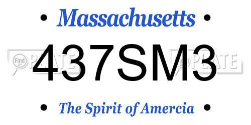 437SM3 Massachusetts License Plate