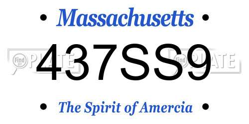 437SS9 Massachusetts License Plate