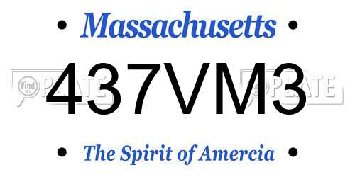 437VM3 Massachusetts License Plate