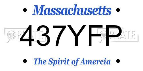 437YFP Massachusetts License Plate