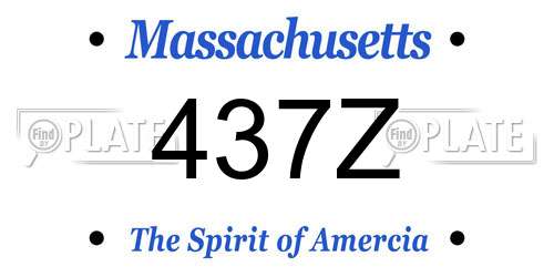 437Z Massachusetts License Plate