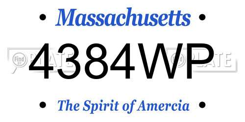 4384WP Massachusetts License Plate