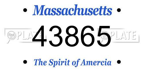 43865 Massachusetts License Plate