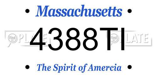 4388TI Massachusetts License Plate