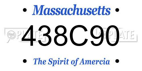 438C90 Massachusetts License Plate