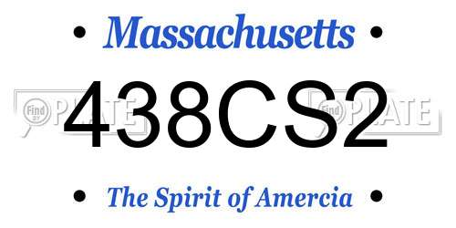 438CS2 Massachusetts License Plate