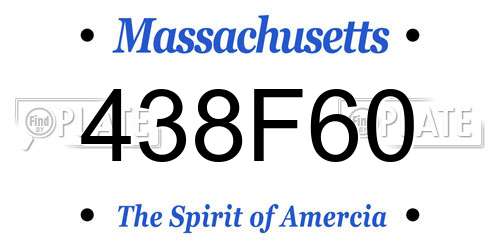 438F60 Massachusetts License Plate