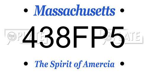438FP5 Massachusetts License Plate