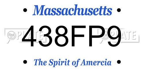 438FP9 Massachusetts License Plate