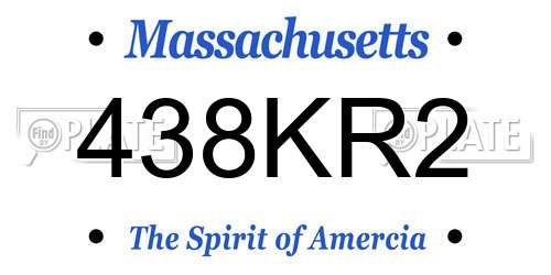 438KR2 Massachusetts License Plate