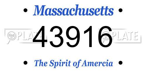 43916 Massachusetts License Plate