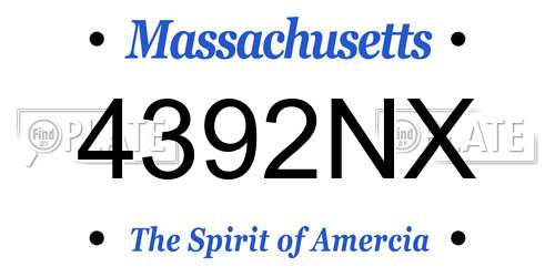 4392NX Massachusetts License Plate