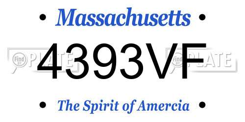 4393VF Massachusetts License Plate