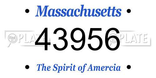 43956 Massachusetts License Plate