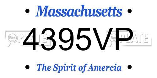 4395VP Massachusetts License Plate