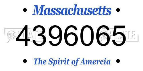 4396065 Massachusetts License Plate