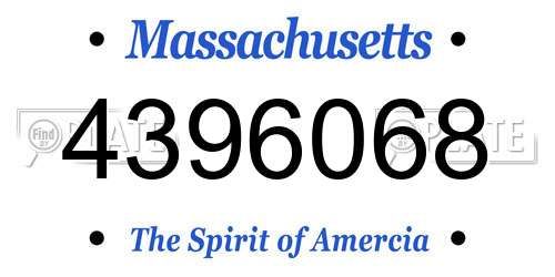 4396068 Massachusetts License Plate