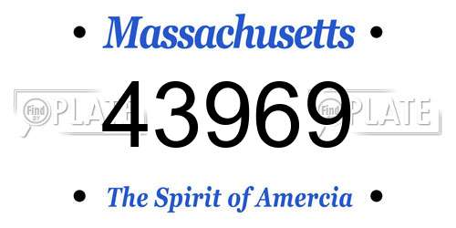 43969 Massachusetts License Plate