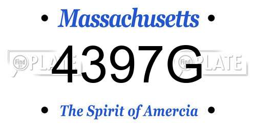 4397G Massachusetts License Plate