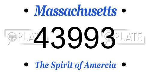 43993 Massachusetts License Plate
