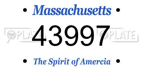 43997 Massachusetts License Plate