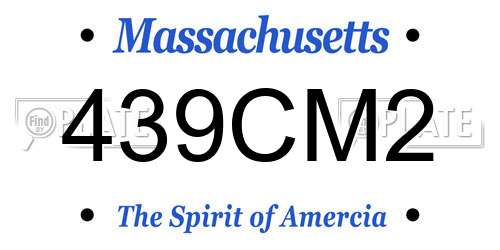 439CM2 Massachusetts License Plate