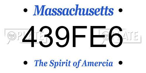 439FE6 Massachusetts License Plate
